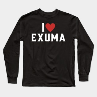 I Heart Love Exuma Bahamas islands Long Sleeve T-Shirt